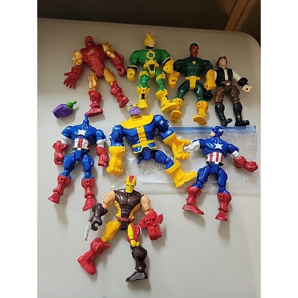 Mixed lot Super Hero MASHERS Figures and parts Captain America Iron man etc... - Picture 2 of 10